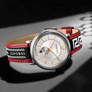  Shop Authentic Versace V Circle Silver Dial Two Tone Leather Strap Watch for Men - VEBQ01319 - Luxxuri