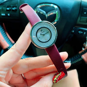  Shop Authentic Swarovski Crystalline Silver Dial Purple Leather Strap Watch for Women - 5295355 - Luxxuri
