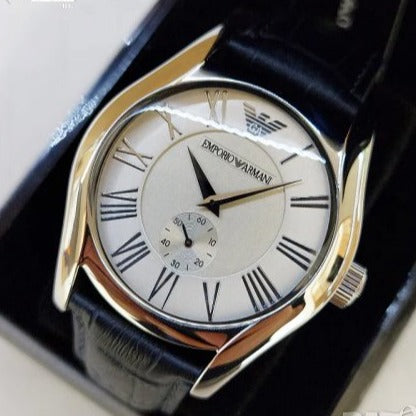  Shop Authentic Emporio Armani Valente Quartz Silver Dial Grey Leather Strap Watch For Men - AR1666 - Luxxuri
