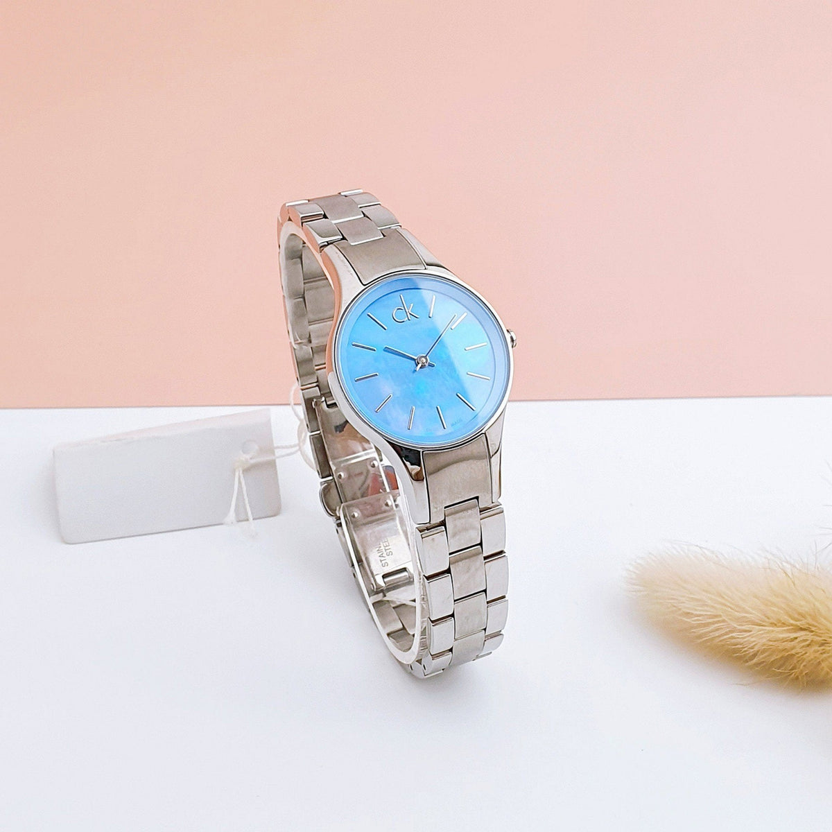  Shop Authentic Calvin Klein Simplicity Blue Dial Silver Steel Strap Watch for Women - K432314N - Luxxuri