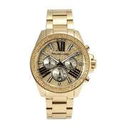  Shop Authentic Michael Kors Wren Chronograph Crystal Pave Gold Dial Gold Steel Strap Watch for Women - MK6095 - Luxxuri