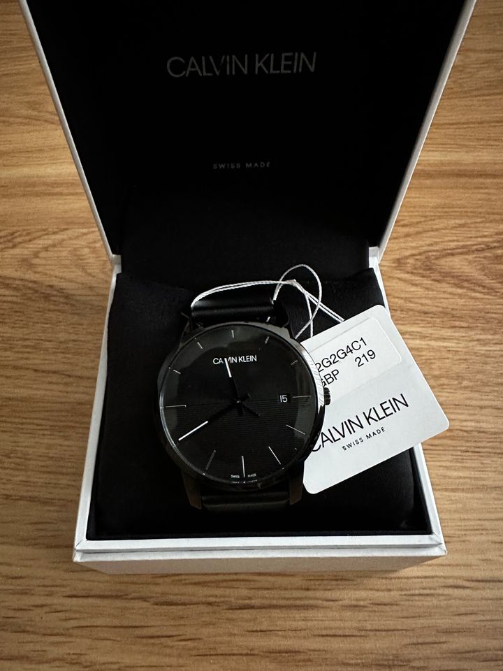  Shop Authentic Calvin Klein City Quartz Black Dial Black Leather Strap Watch for Men - K2G2G4C1 - Luxxuri