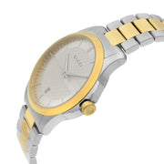  Shop Authentic Gucci G Timeless Quartz Silver Dial Two Tone Steel Strap Watch For Men - YA126450 - Luxxuri