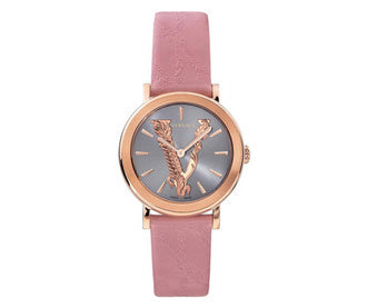 Shop Authentic Versace Virtus Quartz Grey Dial Pink Leather Strap Watch for Women - VEHC00319 - Luxxuri