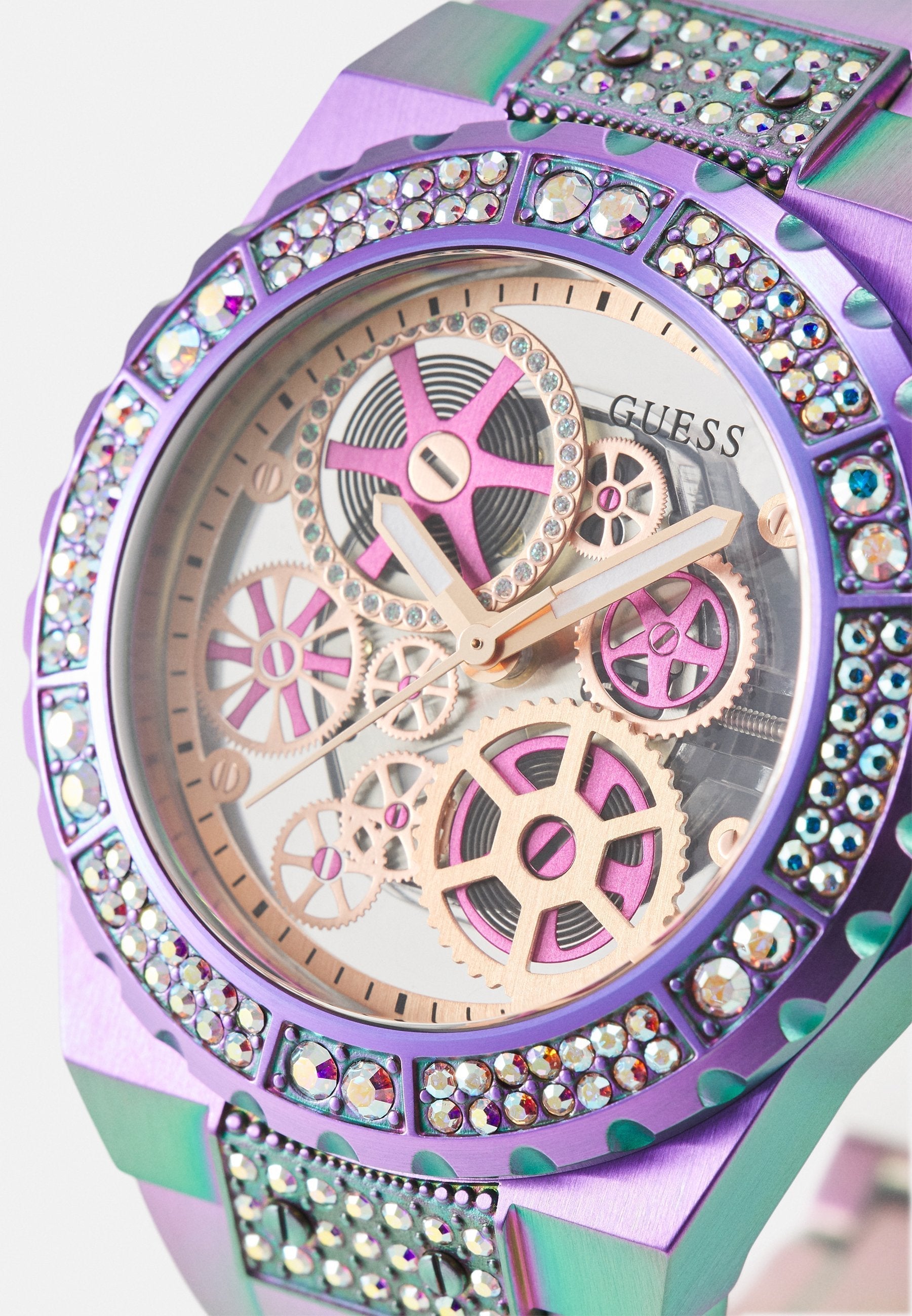  Shop Authentic Guess Fusion Chronograph Purple Dial Purple Steel Strap Watch for Women - GW0552L4 - Luxxuri