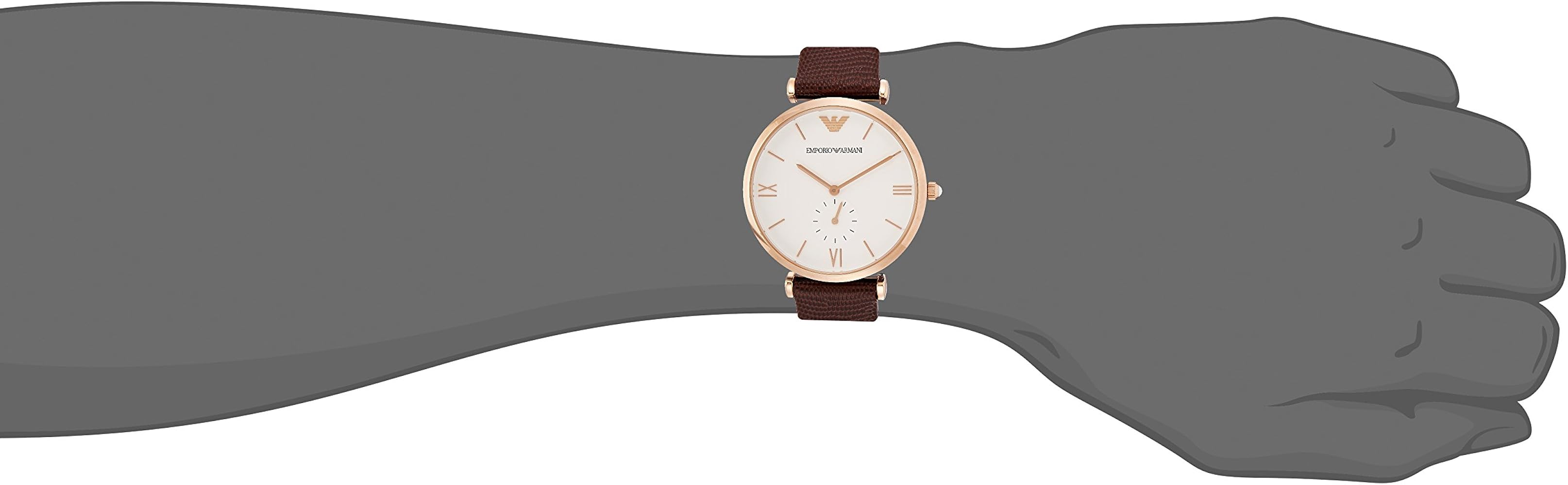  Shop Authentic Emporio Armani Analog White Dial Brown Leather Strap Watch For Men - AR9042 - Luxxuri