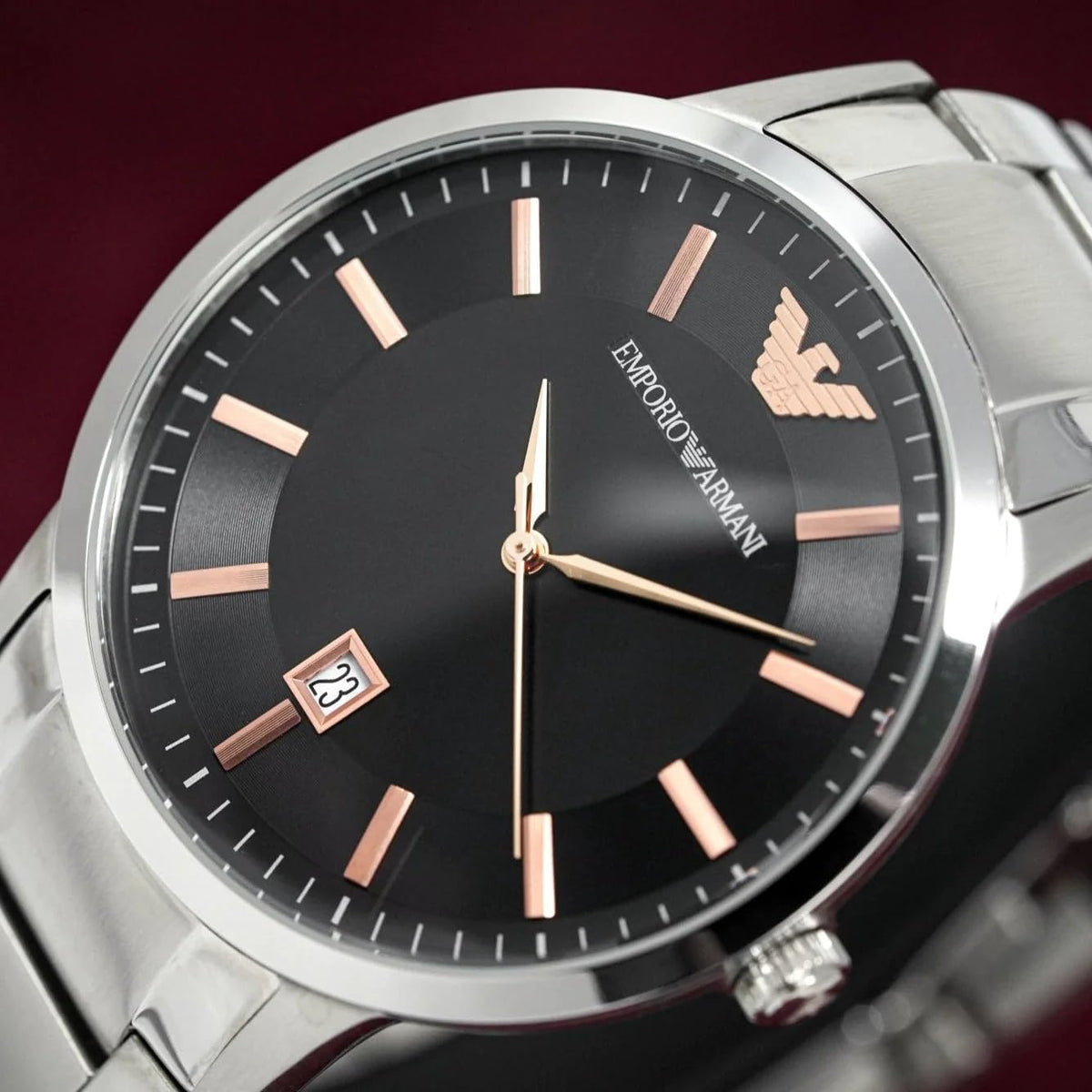  Shop Authentic Emporio Armani Renato Quartz Black Dial Silver Steel Strap Watch For Men - AR11179 - Luxxuri