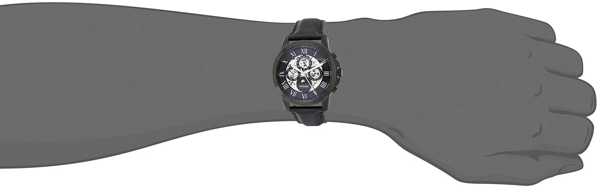  Shop Authentic Fossil Grant Automatic Black Dial Black Leather Strap Watch for Men - ME3028 - Luxxuri