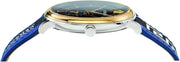  Shop Authentic Versace  V-Circle Black Dial Blue Leather Strap Watch for Men - VEBQ01419 - Luxxuri
