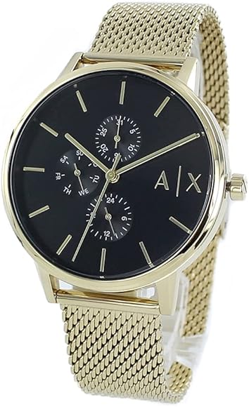  Shop Authentic Armani Exchange Cayde Chronograph Black Dial Gold Mesh Strap Watch For Men - AX2715 - Luxxuri