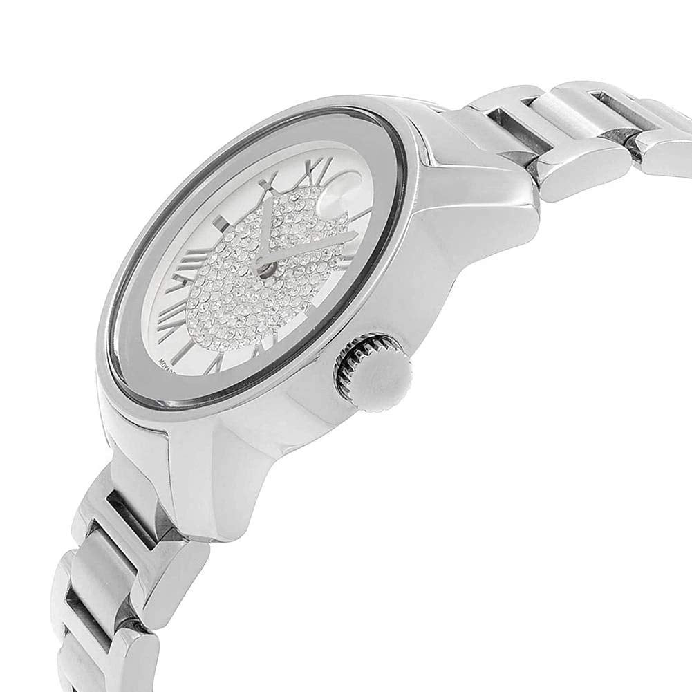  Shop Authentic Movado Bold Crystal Pave Silver Dial Silver Steel Strap Watch for Women - 3600254 - Luxxuri