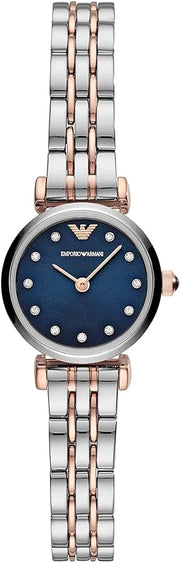  Shop Authentic Emporio Armani Gianni T Bar Quartz Blue Dial Two Tone Steel Strap Watch For Women - AR11222 - Luxxuri