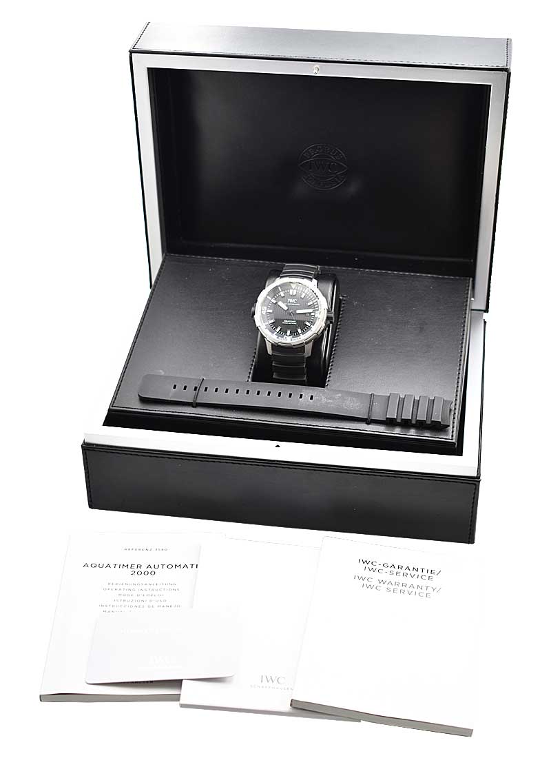  Shop Authentic IWC Aquatimer Automatic 2000 Black Dial Black Rubber Strap Watch for Men - IW358002 - Luxxuri