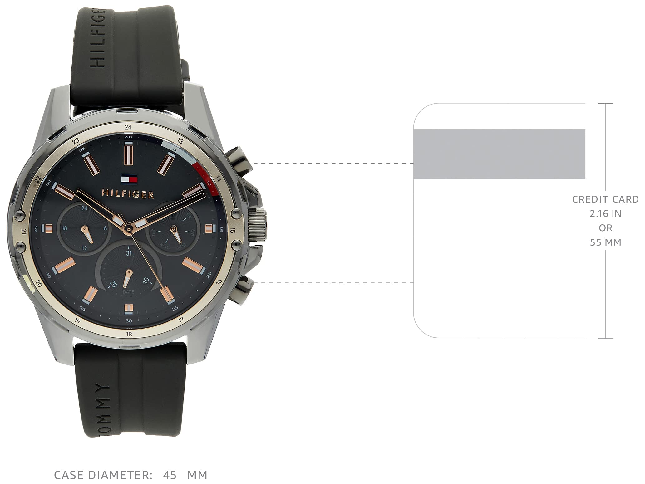  Shop Authentic Tommy Hilfiger Mason Black Dial Black Rubber Strap Watch for Men - 1791792 - Luxxuri