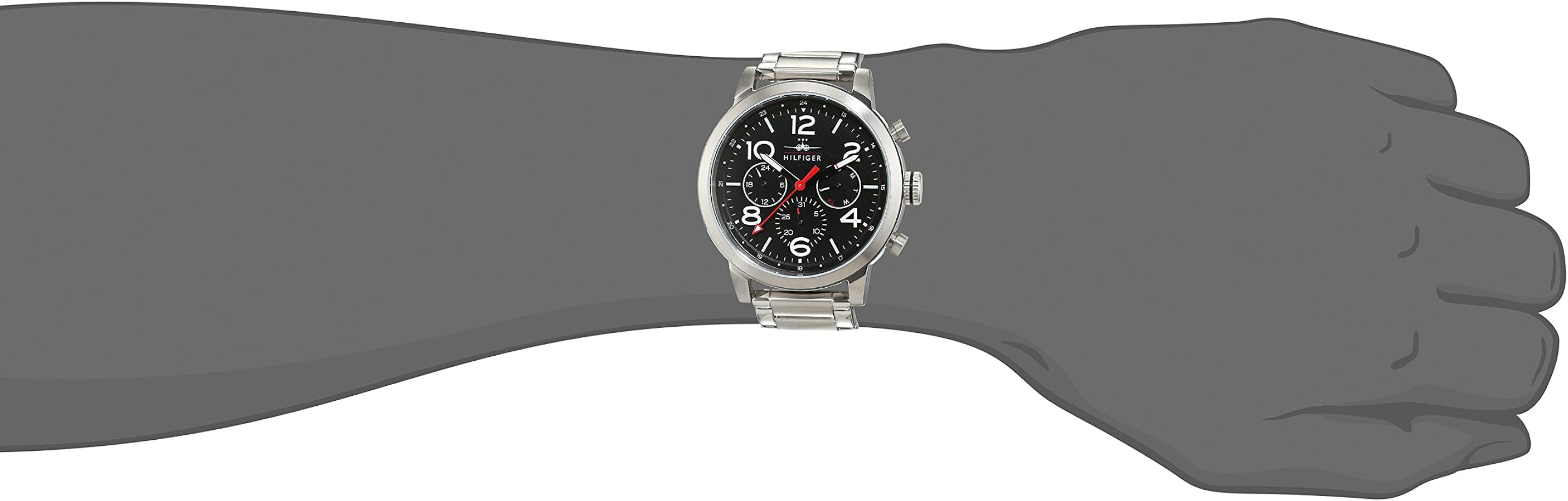  Shop Authentic Tommy Hilfiger Jake Chronograph Black Dial Silver Steel Strap Watch for Men - 1791234 - Luxxuri