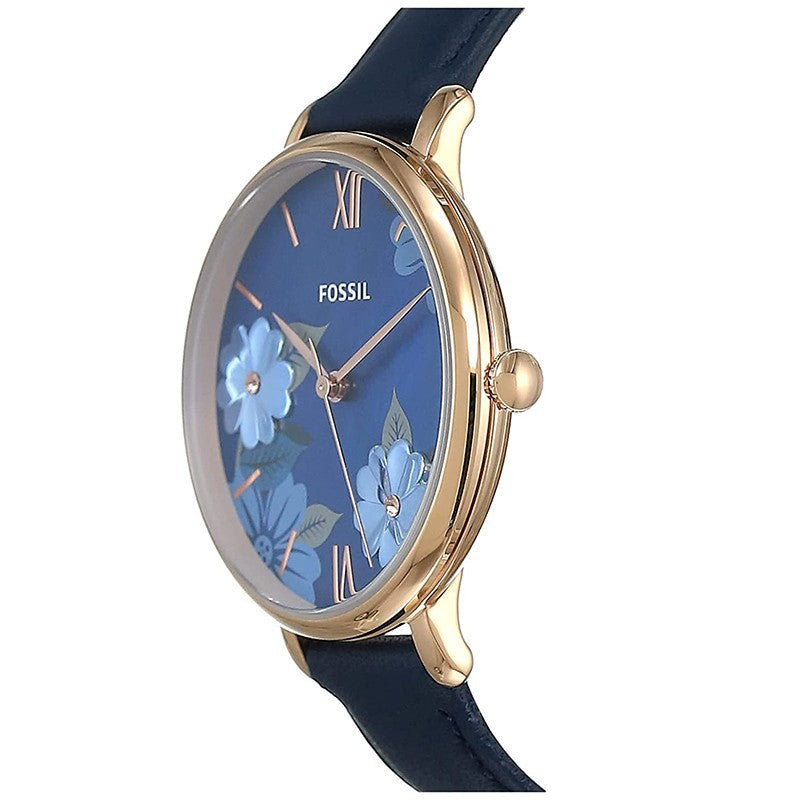  Shop Authentic Fossil Jacqueline Blue Dial Blue Leather Strap Watch for Women - ES4673 - Luxxuri