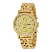  Shop Authentic Fossil Boyfriend Chronograph Gold Dial Gold Steel Strap Watch for Women - ES2197 - Luxxuri