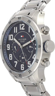  Shop Authentic Tommy Hilfiger Trent Chronograph Blue Dial Silver Steel Strap Watch for Men - 1791053 - Luxxuri