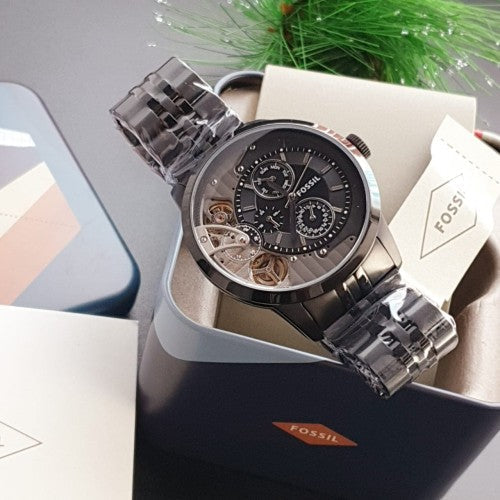  Shop Authentic Fossil Townsman Mechanical Black Dial Black Steel Strap Watch for Men -  ME1136 - Luxxuri