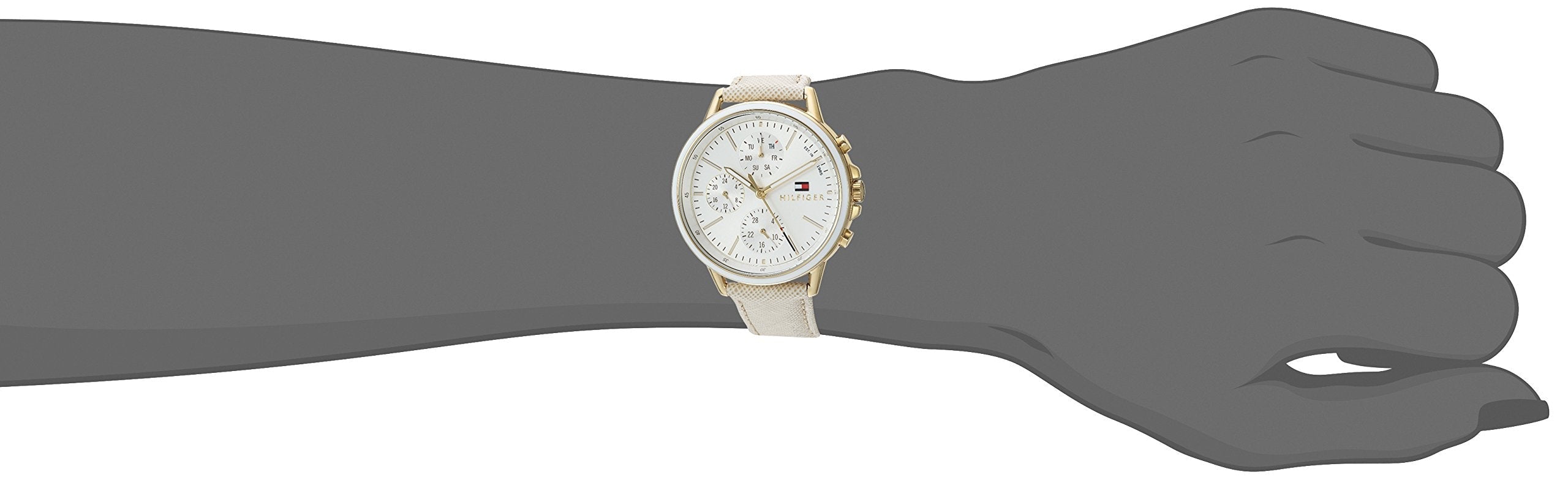  Shop Authentic Tommy Hilfiger Carly Silver Dial Cream Leather Strap Watch for Women - 1781790 - Luxxuri