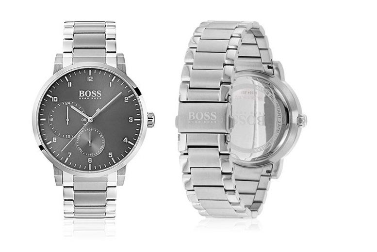  Shop Authentic Hugo Boss Oxygen Grey Dial Silver Steel Strap Watch for Men - 1513596 - Luxxuri