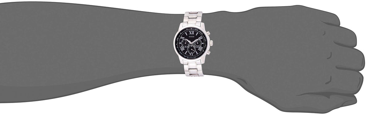  Shop Authentic Guess Horizon Chronograph Quartz Black Dial Silver Steel Strap Watch For Men - W0379G1 - Luxxuri