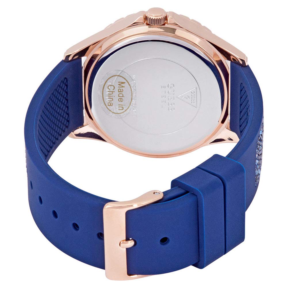  Shop Authentic Guess Swirl Analog Quartz White Dial Blue Rubber Strap Watch for Women - W1096L4 - Luxxuri