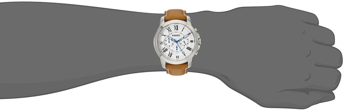  Shop Authentic Fossil Grant Chronograph White Dial Brown Leather Strap Watch for Men - FS5060 - Luxxuri