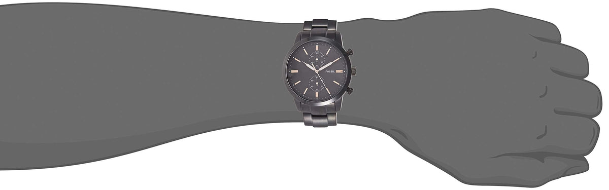  Shop Authentic Fossil Townsman Chronograph Black Dial Black Steel Strap Watch for Men - FS5379 - Luxxuri