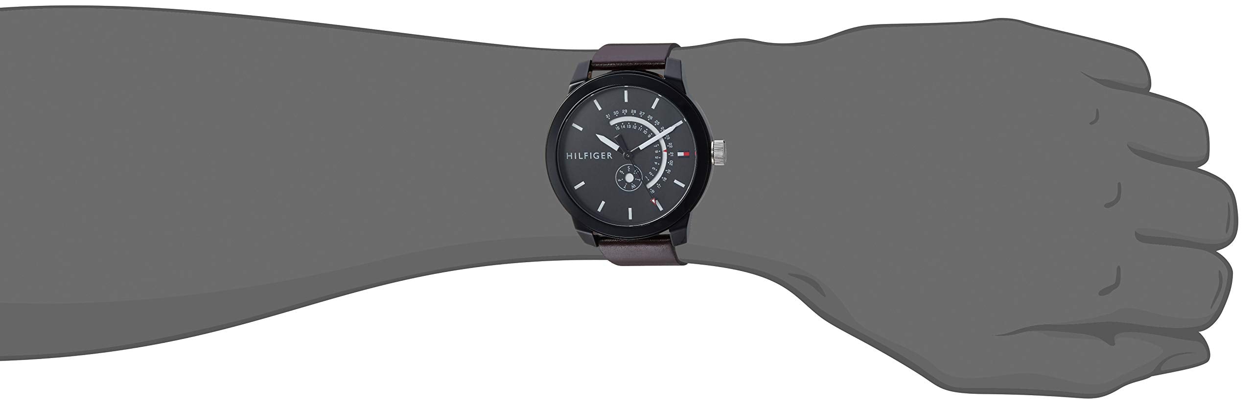  Shop Authentic Tommy Hilfiger Denim Black Dial Brown Leather Strap Watch for Men - 1791478 - Luxxuri