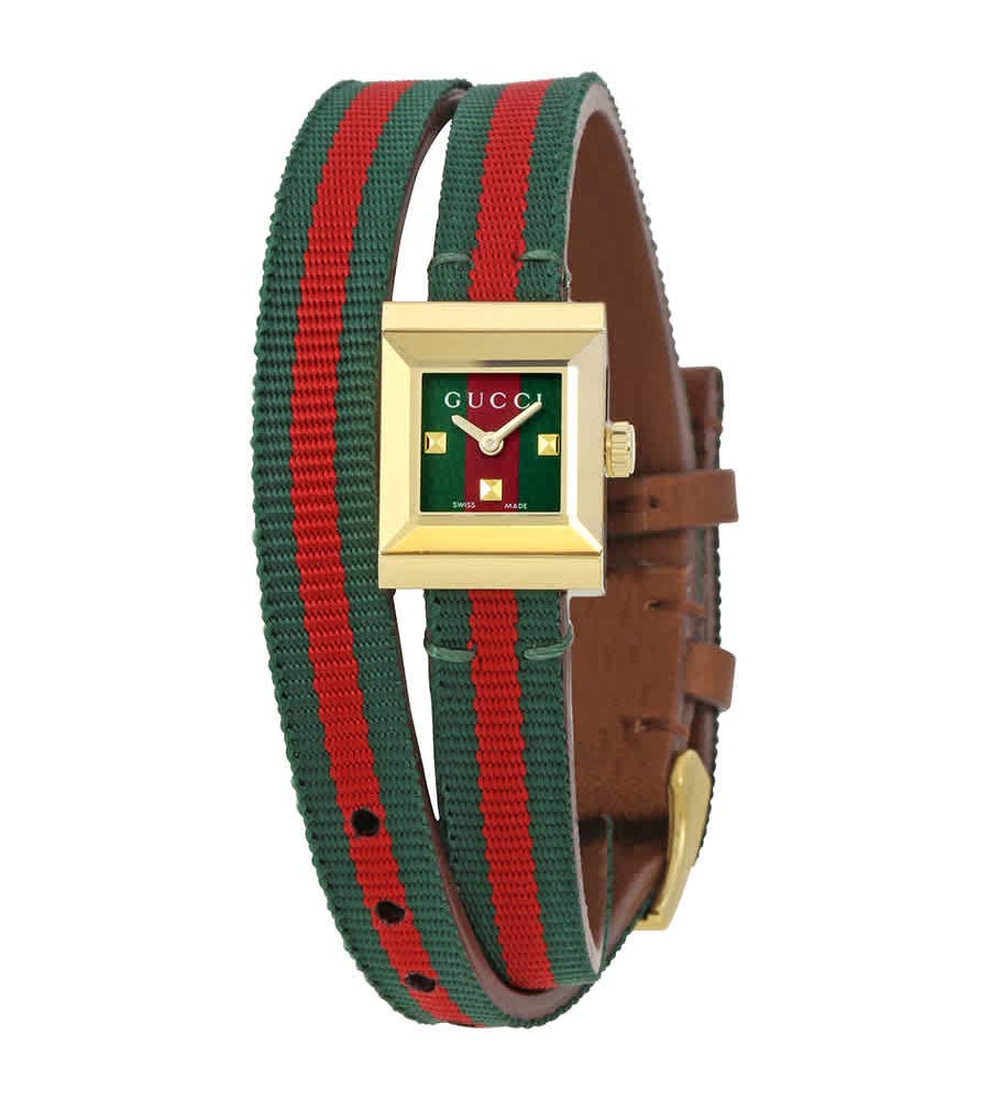  Shop Authentic Gucci G-Frame Multicolored Red and Green Dial Watch For Women - YA128527 - Luxxuri