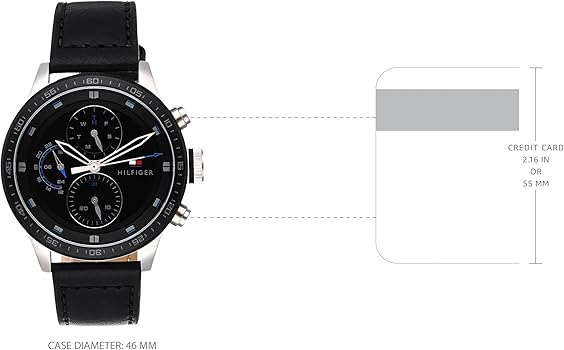  Shop Authentic Tommy Hilfiger Trent Chronograph Quartz Black Dial Black Leather Strap Watch For Men - 1791810 - Luxxuri