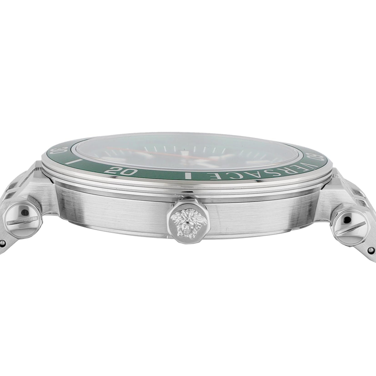  Shop Authentic Versace Greca Sport Quartz Green Dial Silver Steel Strap Watch For Men - VEZ300421 - Luxxuri