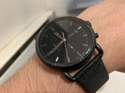  Shop Authentic Fossil Commuter Black Dial Black Leather Strap Watch for for Men - FS5504 - Luxxuri