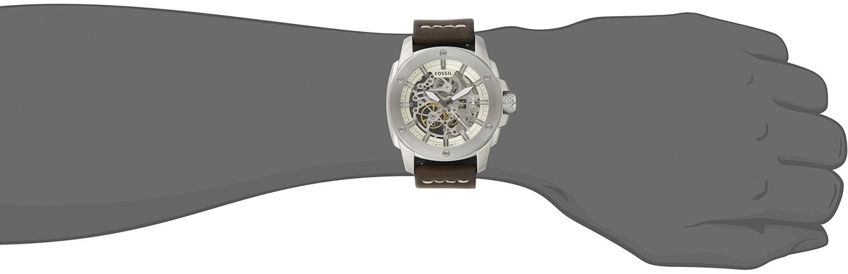  Shop Authentic Fossil Modern Machine Automatic Skeleton White Dial Brown Leather Strap Watch for Women - ME3083 - Luxxuri