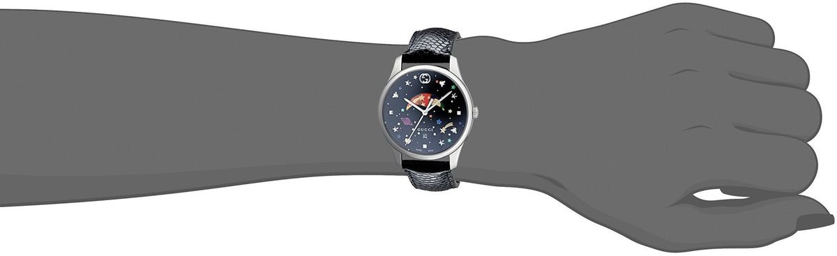  Shop Authentic Gucci G-Timeless Moonphase Black Dial Black Leather Strap Watch For Men - YA1264045 - Luxxuri