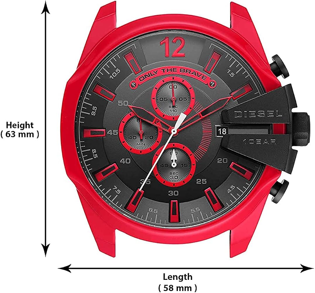  Shop Authentic Diesel Mega Chief Chronograph Black Dial Red Rubber Strap Watch For Men - DZ4526 - Luxxuri