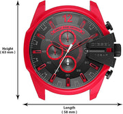  Shop Authentic Diesel Mega Chief Chronograph Black Dial Red Rubber Strap Watch For Men - DZ4526 - Luxxuri