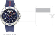  Shop Authentic Tommy Hilfiger Nolan Chronograph Blue Dial Blue Rubber Strap Watch for Men - 1791142 - Luxxuri