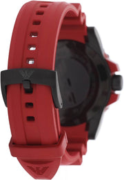  Shop Authentic Emporio Armani Sportivo Quartz Black Dial Red Rubber Strap Watch For Men - AR6101 - Luxxuri