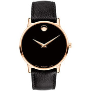  Shop Authentic Movado Museum Classic Black Dial Black Leather Strap Watch for Men - 0607196 - Luxxuri