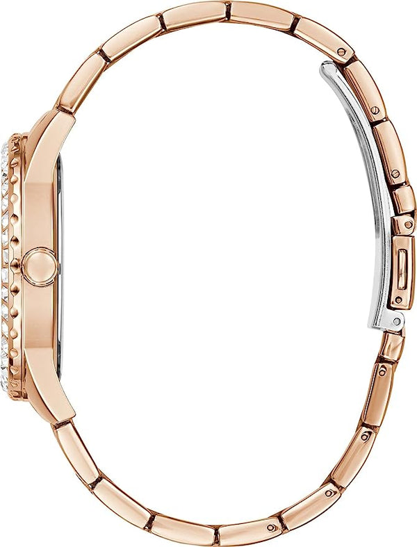  Shop Authentic Guess Chaser Chronograph Black Dial Rose Gold Steel Strap Watch for Men - W0170G3 - Luxxuri