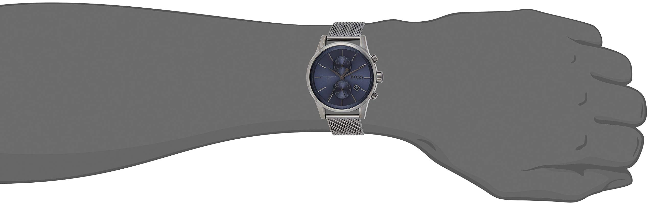  Shop Authentic Hugo Boss Jet Blue Dial Gunmetal Mesh Bracelet Watch for Men  - 1513677 - Luxxuri