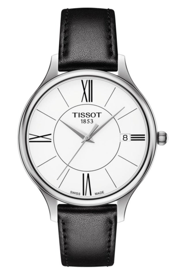 Shop Authentic Tissot Bella Ora Round White Dial Black Leather Strap Watch For Women - T103.210.16.018.00 - Luxxuri