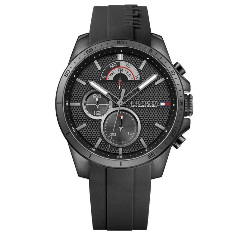  Shop Authentic Tommy Hilfiger Decker Black Dial Black Rubber Strap Watch for Men - 1791352 - Luxxuri