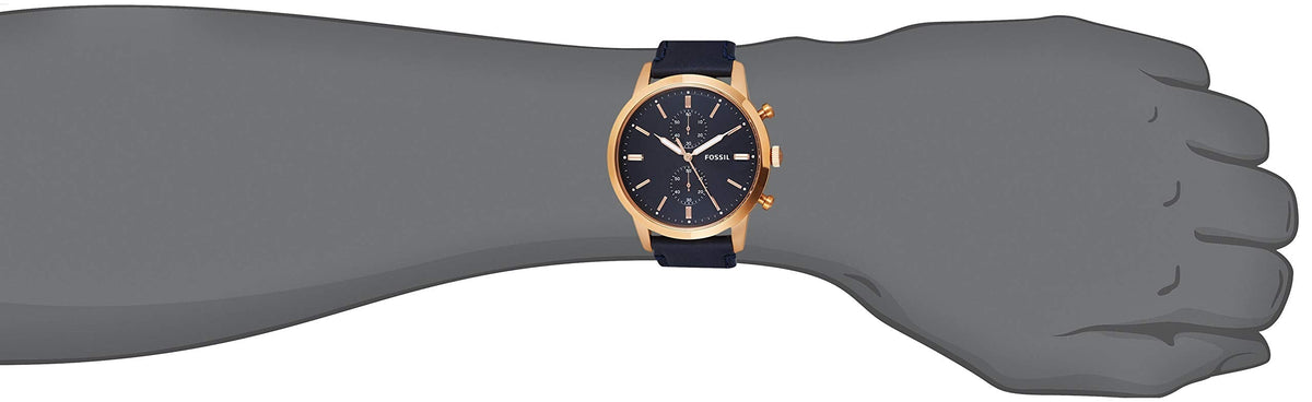  Shop Authentic Fossil Townsman Chronograph Blue Dial Blue Leather Strap Watch for Men - FS5436 - Luxxuri