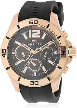  Shop Authentic Tommy Hilfiger Sport Multifunction Black Dial Black Rubber Strap Watch for Men - 1791145 - Luxxuri