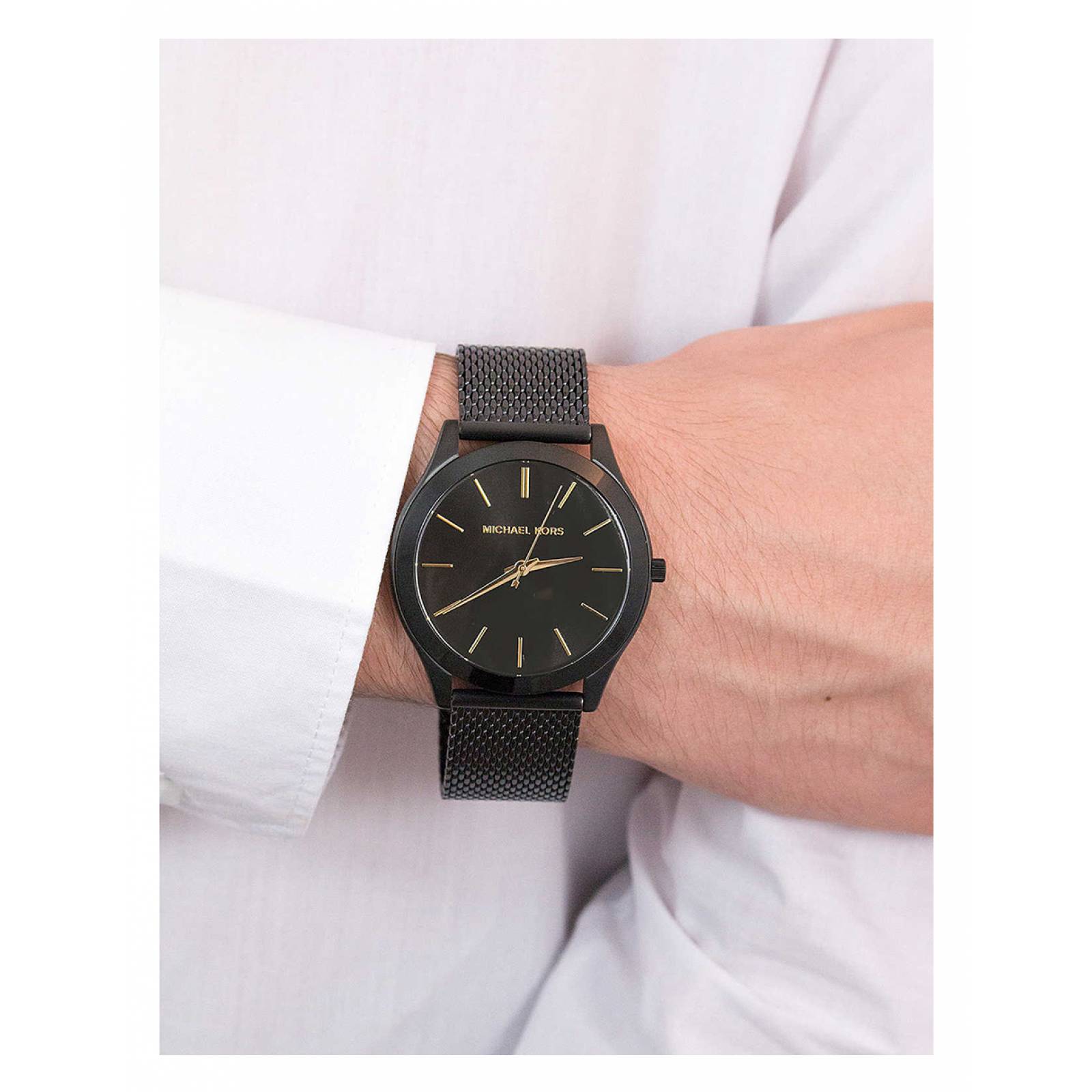  Shop Authentic Michael Kors Slim Runway Black Dial Black Mesh Strap Watch for Women - MK8607 - Luxxuri
