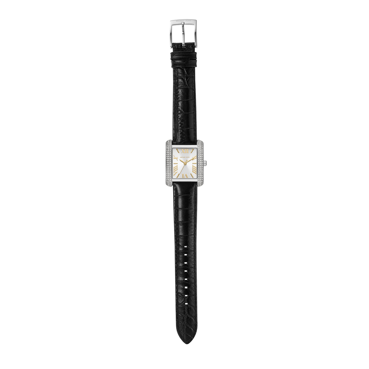  Shop Authentic Michael Kors Emery Three Hand Silver Dial Black Leather Strap Watch For Women - MK4696 - Luxxuri