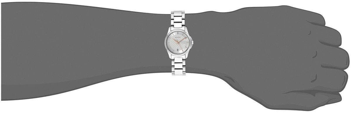  Shop Authentic Gucci G Timeless Silver Dial Silver Steel Strap Watch For Women - YA126523 - Luxxuri